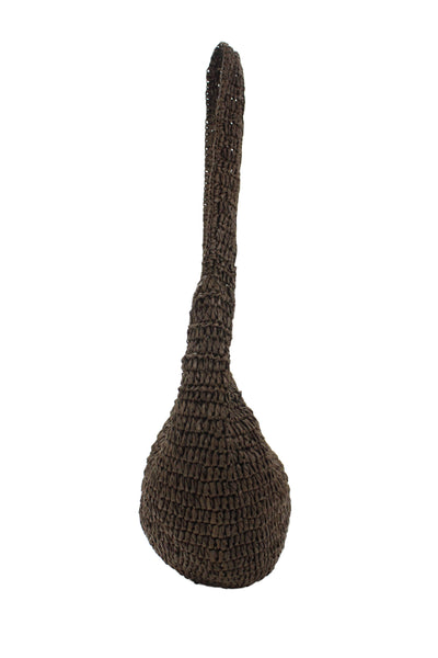 J Jill Straw Button Closure Woven Shoulder Handbag Brown