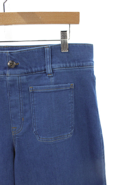 Spanx Womens Cropped Jeans Blue Cotton Mid Rise Inseam 26 Size 1X