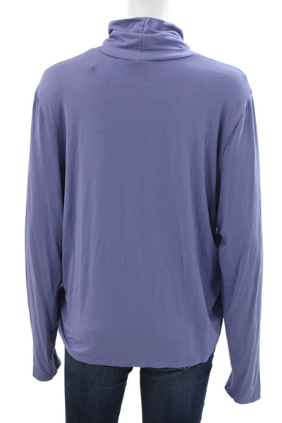 Eileen Fisher Womens Jersey Turtleneck T-Shirt Long Sleeve Purple Size XL