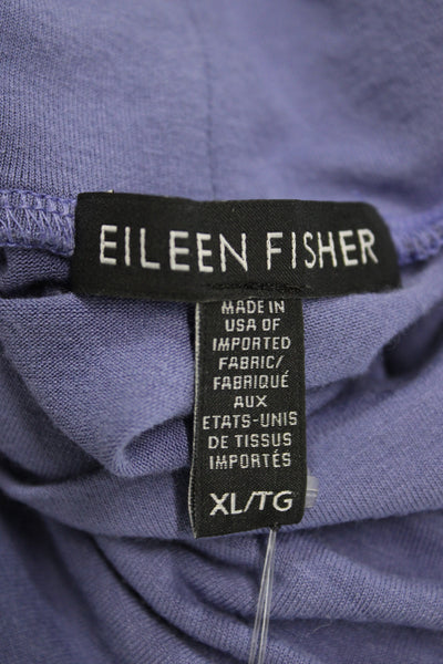 Eileen Fisher Womens Jersey Turtleneck T-Shirt Long Sleeve Purple Size XL