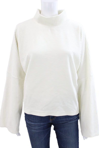 Madewell Womens White Mock Neck Pullover Sweater Long Sleeve Size XL