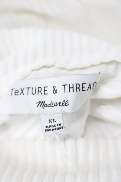 Madewell Womens White Mock Neck Pullover Sweater Long Sleeve Size XL