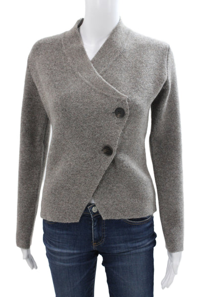 Zara Women Kimono Jacket Gray Long Sleeve Button Polyamide Size S