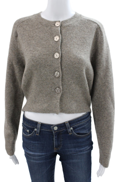 Zara Womens Gray Cardigan Sweater Round Neck Long Sleeve Size S