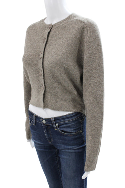 Zara Womens Gray Cardigan Sweater Round Neck Long Sleeve Size S