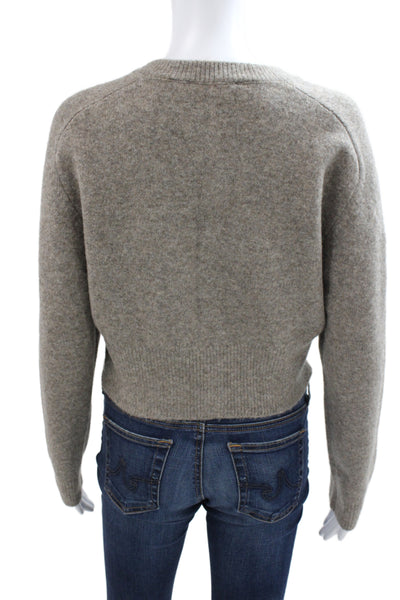 Zara Womens Gray Cardigan Sweater Round Neck Long Sleeve Size S