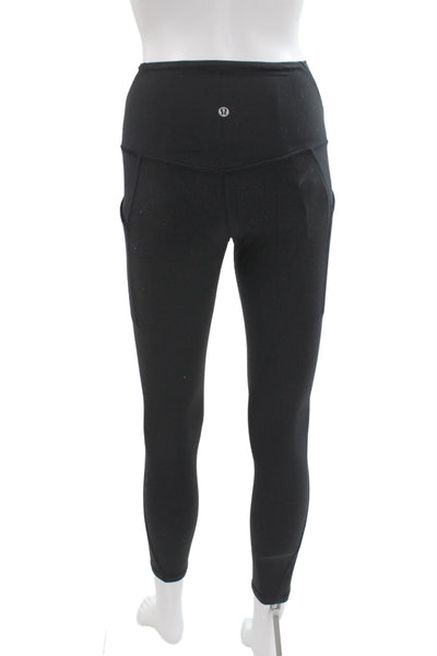 Lululemon Womens Black Ankle Leggings Nylon Athleisure Size 4