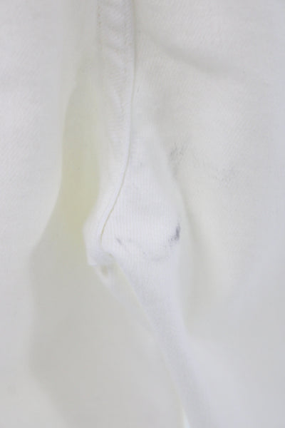 Mother Womens Flared Jeans White High Rise Cotton Button Size 24
