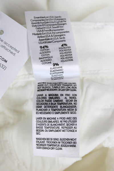 Mother Womens Flared Jeans White High Rise Cotton Button Size 24