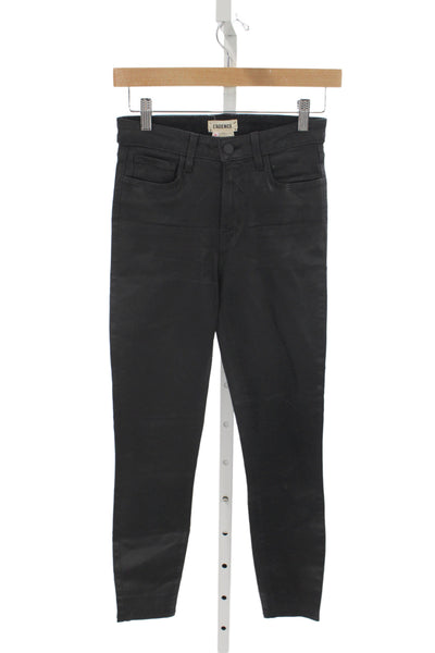 L'Agence Women Black Skinny Jeans High Rise Modal Button Size 26