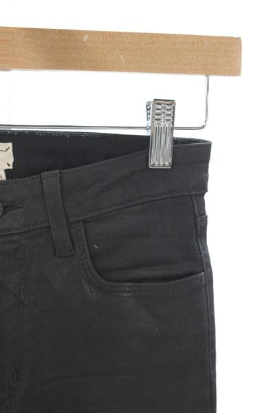 L'Agence Women Black Skinny Jeans High Rise Modal Button Size 26