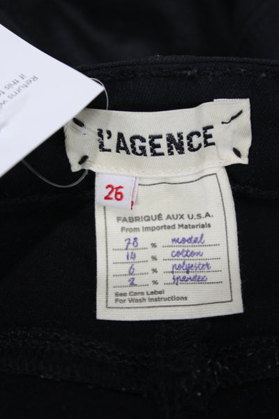 L'Agence Women Black Skinny Jeans High Rise Modal Button Size 26