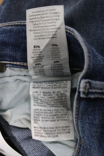 Mother Womens Cropped Blue High Rise Jeans Button Fly 30in Size 25