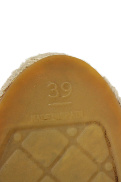Chanel Womens Satin Logo Cap Toe Espadrille Flats Black Size 39 9
