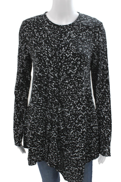 Proenza Schouler Women Black Multicolor Tunic Blouse Round Neck Button Size 0