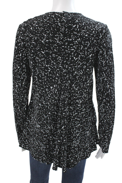 Proenza Schouler Women Black Multicolor Tunic Blouse Round Neck Button Size 0
