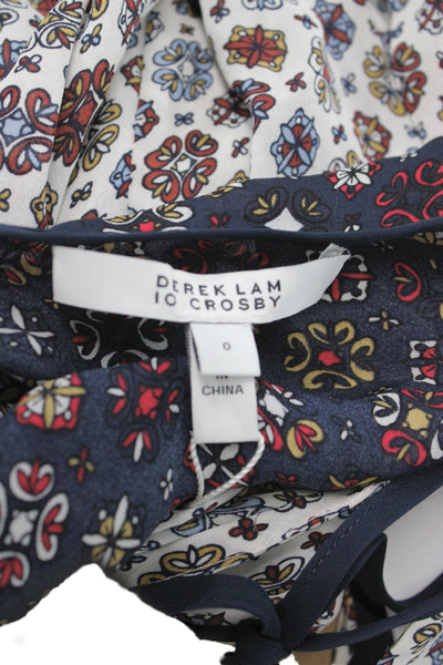 Derek Lam 10 Crosby Women Silk Geometric Tunic Multicolor Size 0