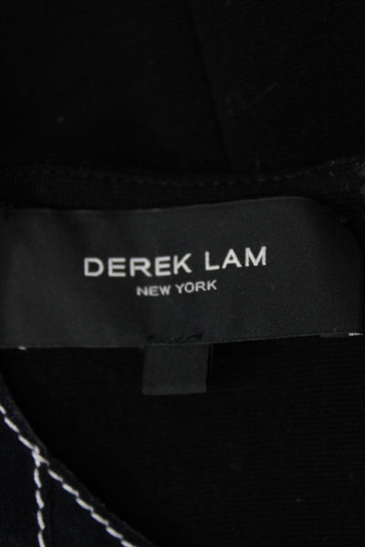 Derek Lam Women Basic Blue Calfskin Suede Tank Round Neck Zip Closure Size 2