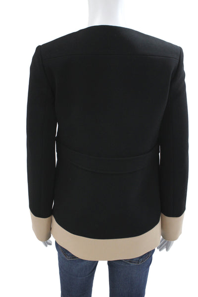 Derek Lam Women Basic Jacket Black Buckle Long Sleeve 60% Acetate Size 0