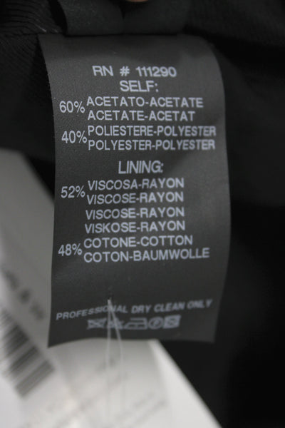 Derek Lam Women Basic Jacket Black Buckle Long Sleeve 60% Acetate Size 0