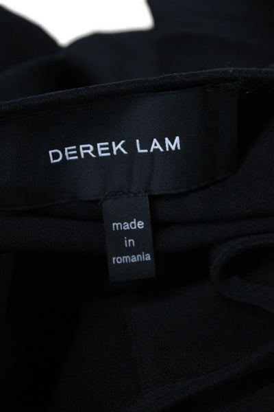 Derek Lam Women Black Silk Basic Blouse Long Sleeve Button Size 0