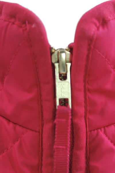 J Crew Womens Quilted Argyle Red Vest Zip Size 2XS