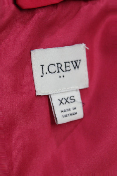 J Crew Womens Quilted Argyle Red Vest Zip Size 2XS