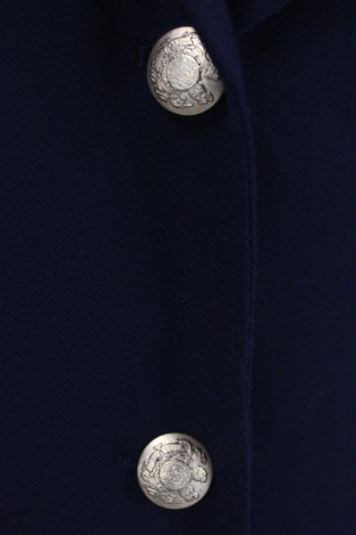 J Crew Womens Basic Jacket Blue Wool Button Size 4