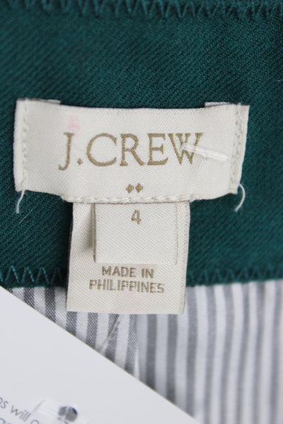 J Crew Womens Green Basic Jacket Button Long Sleeve 40% Wool Size 4