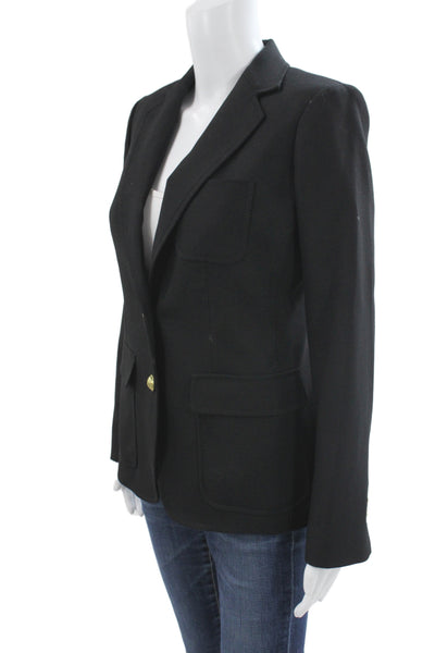 J Crew Women Basic Wool Jacket Black Button Long Sleeve Size 2