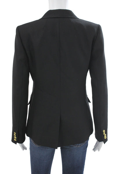 J Crew Women Basic Wool Jacket Black Button Long Sleeve Size 2