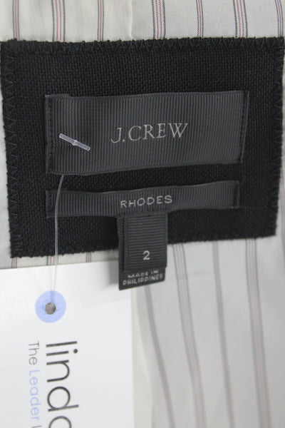 J Crew Women Basic Wool Jacket Black Button Long Sleeve Size 2