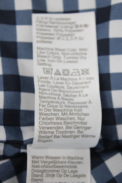 J Crew Women Quilted Check Polyester Zip Vest Blue Preppy Size 2XS