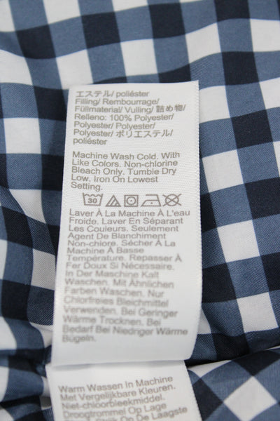 J Crew Women Quilted Check Polyester Zip Vest Blue Preppy Size 2XS