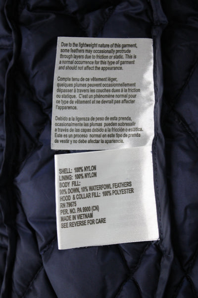 Michael Michael Kors Women Puffer Jacket Blue Nylon Zip Sleeveless Size XS