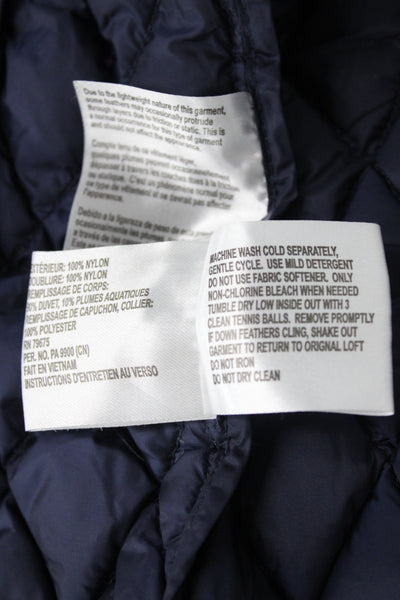Michael Michael Kors Women Puffer Jacket Blue Nylon Zip Sleeveless Size XS