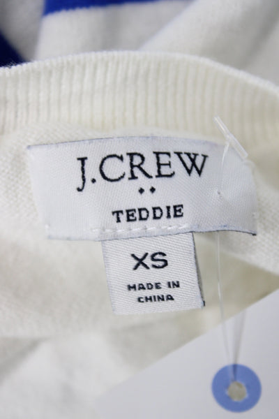 J Crew Womens Blue Striped Cotton Pullover Sweater Size XS
