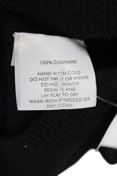 White + Warren Women Black Cashmere Crewneck Pullover Sweater Long Sleeve Size S