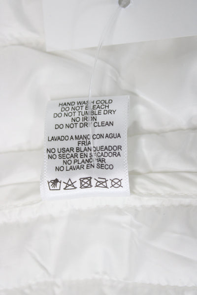 Love Tree Women Puffer Jacket White Nylon Zip Long Sleeve Size S