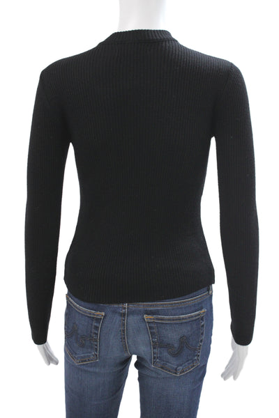 Banana Republic Women Black Leather Basic Jacket Zip Long Sleeve Size XS