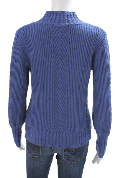 Philosophy By Republic Women Blue Mockneck Pullover Long Sleeve Size XS