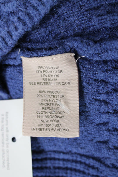 Philosophy By Republic Women Blue Mockneck Pullover Long Sleeve Size XS