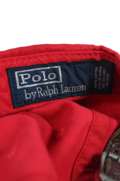 Polo Ralph Lauren Womens Baseball Cap Hat Red Navy Blue Cotton Size One Size