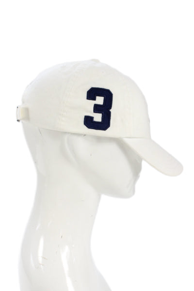 Polo Ralph Lauren Womens Logo Baseball Cap Hat White Navy Blue