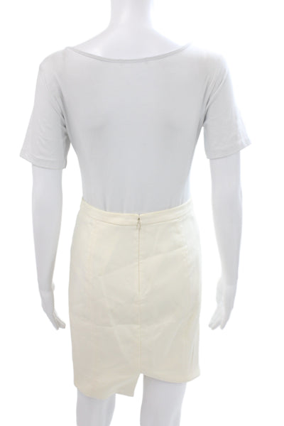 J Crew Womens Straight Pencil Skirt Ivory Cotton Zip Size 0P
