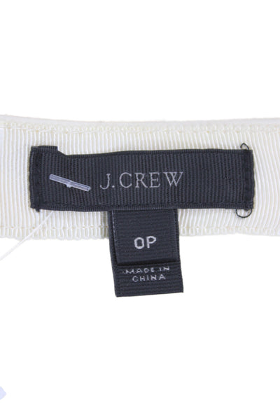 J Crew Womens Straight Pencil Skirt Ivory Cotton Zip Size 0P