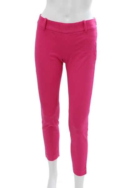 J Crew Womens Ankle Pants Pink Cotton Zip Solid Size 00