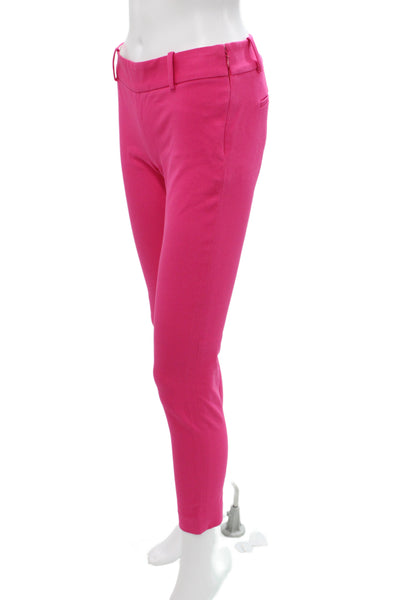 J Crew Womens Ankle Pants Pink Cotton Zip Solid Size 00