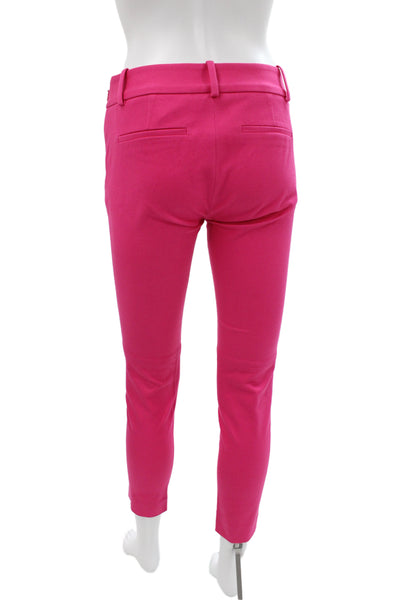 J Crew Womens Ankle Pants Pink Cotton Zip Solid Size 00