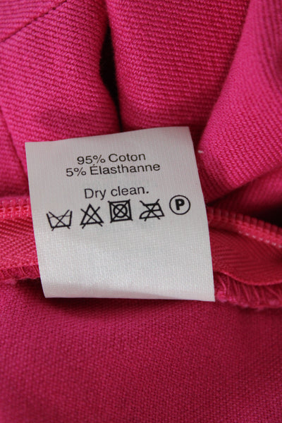 J Crew Womens Ankle Pants Pink Cotton Zip Solid Size 00